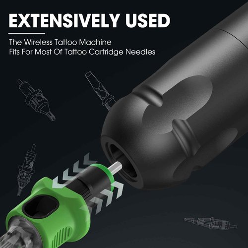 INKin Tatoo Machine Kit for Beginners, Tattoo Gun with 3.5mm Stroke Length for Starters Complete Kit, Ultra-One Wireless Tattoo Machine with 1600mAh Battery and 20PCS Tattoo Needles Assorted