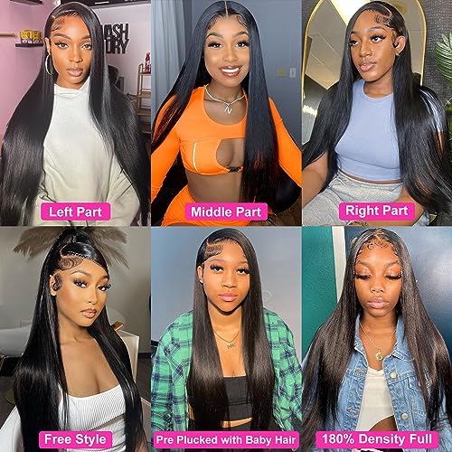 26 Inch 13X6 HD Lace Front Wigs Human Hair Pre Plucked 13x6 Straight Lace Front Wigs Human Hair Frontal Wigs for Women Human Straight Wig with Baby