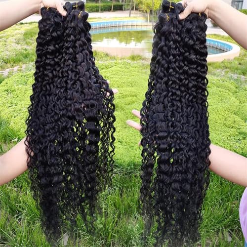 UMEGOOD Wet And Wavy Human Hair 2 Bundle 18 Inches 100% Unprocessed Brazilian Virgin Water Wave Bundles Water Wave Hair Natural Black Color Can Be Dyed Tight And Neat