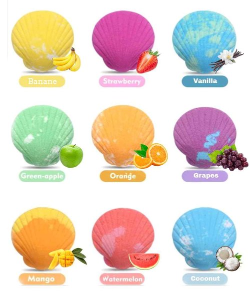 Handmade Bath Bomb Gift Set with Toys Inside, 9 Pack Organic Bath Bombs for Kids, Birthday Gift for Girls, Bubble Bath Fizzy with Natural Shea and Coconut Butter, Little Mermaid Toys