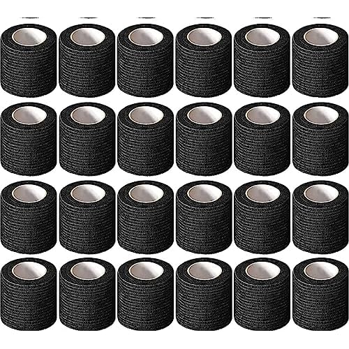 Self Adhesive Bandage Wrap Tattoo Grip Tape 2 inch x 5 Yards Cohesive Bandage Wrap Medical Wrap for Sports & First Aid, Elastic Self Sticking Bandage Tape Vet Wrap for Dogs£¨24PC