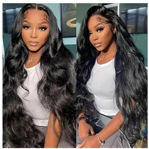 Human Wave Lace Wigs Glueless Lace Wigs Human Hair Density 13x6 Lace Wigs, Human Hair Pre-Plucked Pre-Cut 13x6 HD Lace Wigs-Size: 28 Inch