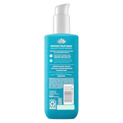 OLLY Calm Body Lotion-Serum with Hyaluronic Acid, Adaptogens & Vitamin B3? Nourishing Cleanser for Skin Barrier Repair, Deep Hydration, Eucalyptus Amber Scent, 8oz