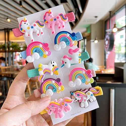 Hair Clips for Girls,10 Pcs Cute Animals Horses Hair Accessories Colourful Barrettes Hair Pins for Kids Baby Little Girls Children Birthday Christmas Day Gift