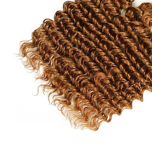 Augfst Brazilian Virgin Human Hair Bundles Color 30 Light Brown Deep Wave Bundles Human Hair 16 18 20 Inch Inch 12A Unprocessed Sewn In Quick Weave for Black Women