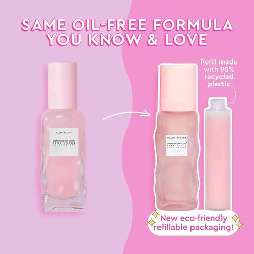 Glow Recipe Double The Glow Skincare Kit - Watermelon PHA BHA Face Toner + Full Size and Refillable Pink Juice Face Moisturizer with Hydrating Hyaluronic Acid for Dry Skin - Korean Skin Care (3 Count)