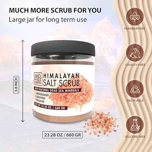 Dead Sea Collection Himalayan Salt Scrub ? Exfoliating Body Scrub for Women ? Moisturizing and Nourishing Skin ? with Pure Oils and Dead Sea Minerals (23.28 Oz)