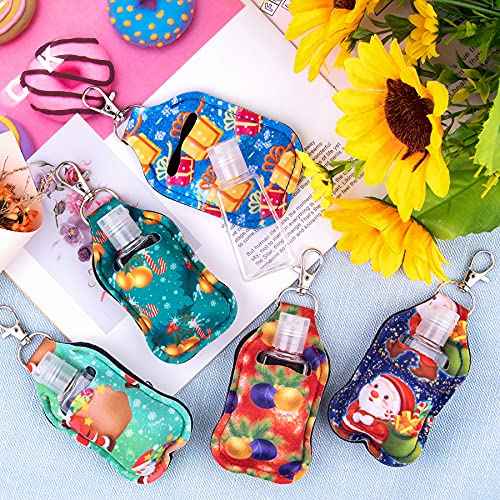 Duufin 40 Pieces Hand Sanitizer Keychain Holders Set with 20 Pieces Hand Sanitizer Holder and 20 Pieces Empty Travel Bottles