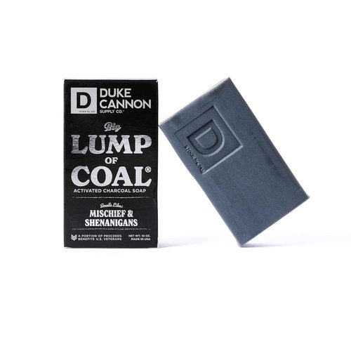Duke Cannon Lump of Coal Holiday Soap – Charcoal, Bergamot & Black Pepper – 10oz XL - Paraben-Free - Hydrating,10oz Bar - Triple Milled - Perfect for Mens Gift - 3 Pack