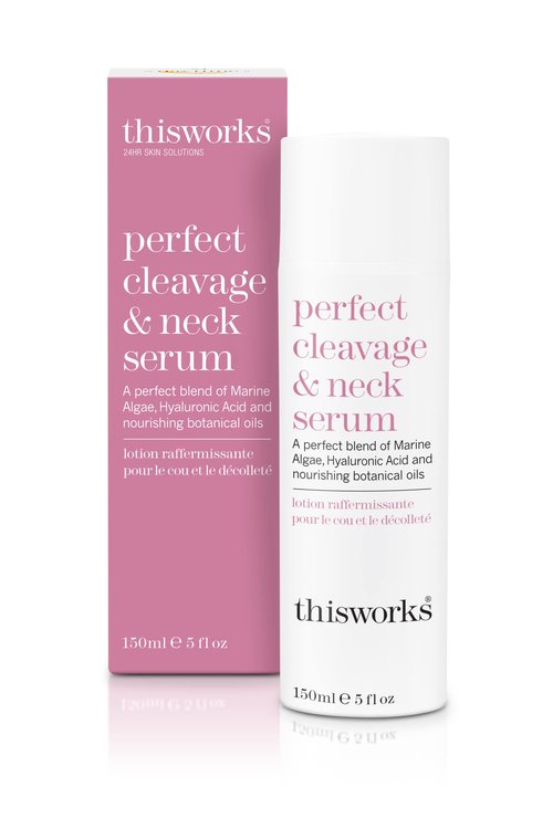 THISWORKS Perfect Cleavage & Neck Serum with Marine Algae & Hyaluronic Acid – Neck Cream Firms & Hydrates – 5 fl oz