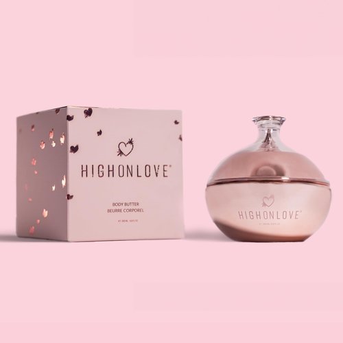 HIGHONLOVE Moisturizing Body Butter - Formulated with Coconut Oil, Hemp Seed Oil & Shea Butter - Natural Body Lotion for Dry, Sensitive Skin by High On Love (Lychee & Rose)