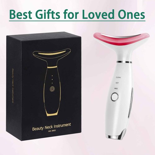 XMXW 7 Color True Beauty Glow Facial Massager, Red-Light-Therapy Wand for Facial Skin Care, Vibrating Massager for Face and Neck, Galvanic Facial Machine, Lymphatic Drainage Massager Face