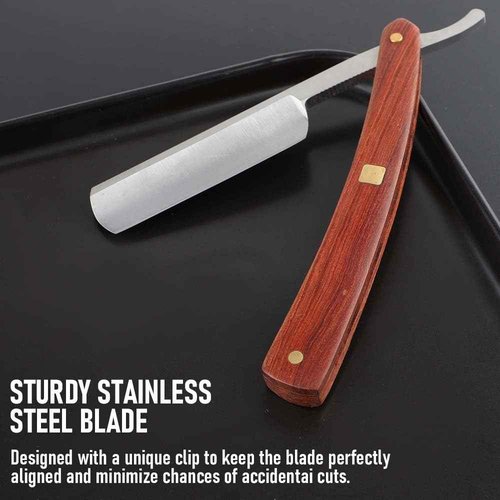 Straight razors for men Professional Straight Edge Barber Razor Premium Stainless Steel Shaver Razor with Shaving Strop for Men Home & Salon Grooming Using (NO.177)
