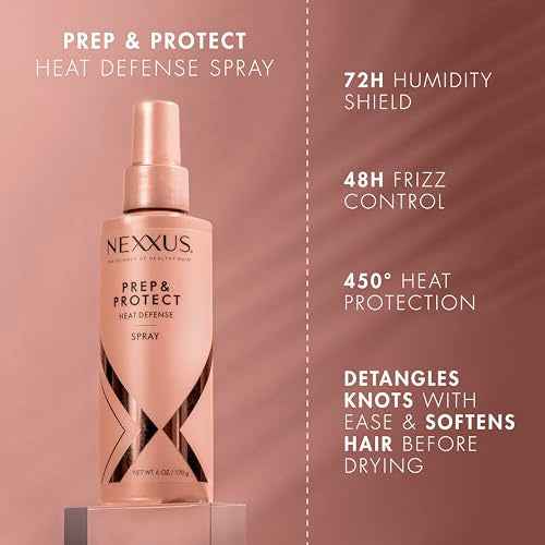 Nexxus Heat Defense Spray Prep & Protect for 450 degree heat protection, with StyleProtect Technology 6 oz