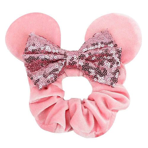 YOVECATHOU 10pcs Elastic Hairbands Scrunchies Girls Hair Accessories Mouse Deluxe Ears Ponytail Headwear For Kids Women Girls Adult Christmas Party Decoration (D)