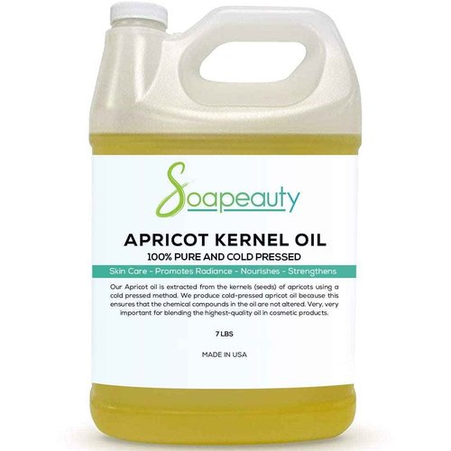 Soapeauty Apricot Kernel Oil Cold Pressed 100% Pure Natural Apricot Oil for Skin, Face, Hair Carrier for Essential Oils, Massage | 7 LBS