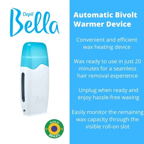 Depil Bella Bundle Kit Waxing Roller, 4 Painless Honey and propolis Roll on Cartridge, Hair removal for Women and men, Sensitive hair, At Home and professional Waxing, Brazilian Bikini, Legs.