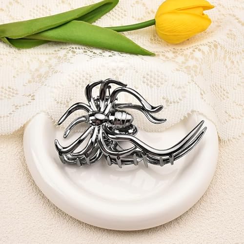 Black Spider Clip Claws for Women Girls Punk Hair Clip Jaw for Teen Girl Strong Hold Spiders Hair Clamp Barrette Fahison Goth Hair Accessories for Women Halloween Costume Decoration Metal Hair Claw