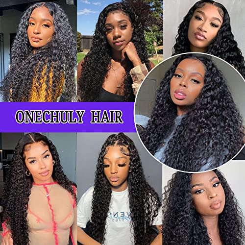 Water Wave Lace Front Wigs Human Hair 180% Density Pre Plucked with Baby Hair 13x4 Hd Transparent Water Wave Lace Frontal Wigs 22Inch Wear and go Glueless Wet and Wavy Wig for Women