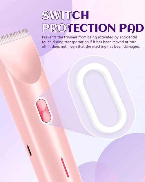 Dermawave Bikini Shaver Trimmer 2.0 for Women Pubic Hair, 2 in 1 Dual Head Painless Electric Razor for Bikini Line Area, Waterproof