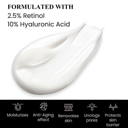 Advanced Anti Aging Retinol Cream Twin Set for Women & Men - With Retinol, Hyaluronic Acid & Vitamin E - Anti Aging Treatment Reduces Wrinkles & Fine Lines - Gentle Day and Night Serum, 1.7 Fl Oz