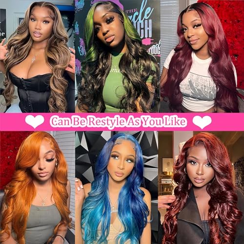 26 Inch 13x4 Lace Front Wigs Human Hair Body Wave Lace Front Wigs Human Hair Pre Plucked 13x4 Hd Lace Frontal Wigs Human Hd Lace Front Wigs for Black Women 180% Density
