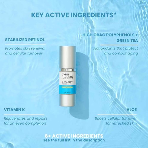 Retinol Boost Rejuvenate Serum  - 1 % Cold‑Processed Vitamin A Night Treatment with Polyphenols, Aloe & Green Tea • Anti‑Aging, Acne‑Control & Firming Face Serum, 1 fl oz
