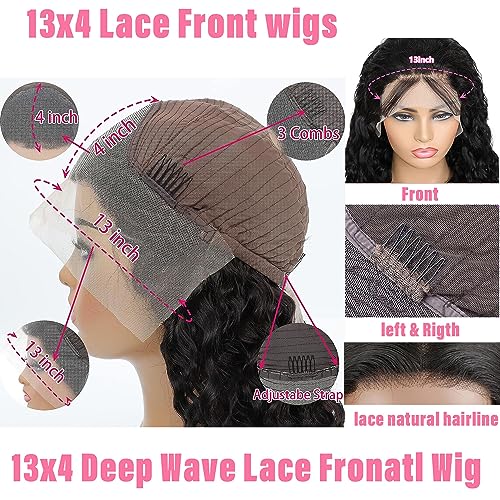 4/27 Highlight Ombre Lace Front Wigs Human Hair Pre Plucked 13x4 HD Honey Blonde Lace Front Wig Human Hair Wigs for Black Women 150% Density Deep Wave Glueless Wigs Human Hair 30 Inch
