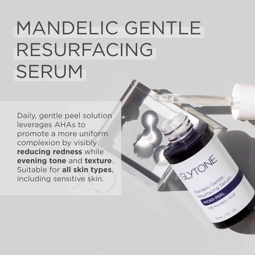 Glytone Micro-Peel 10% Mandelic Acid Serum | Anti-Aging AHA Gentle Exfoliant with Phytic Acid for all Skin types | Reduces Redness, Uneven tone & Dark Spots | Fragrance-Free, Paraben-Free - 1 Fl oz.