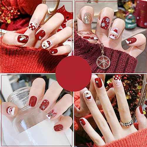 12 Sheets Christmas Nail Art Sticker 3D Self-Adhesive Nail Decals Art Design Holographic Cute Santa Claus Elk Nail Art Sticker for Women Manicure Decoration Acrylic Nails DIY Nails Art Supplies