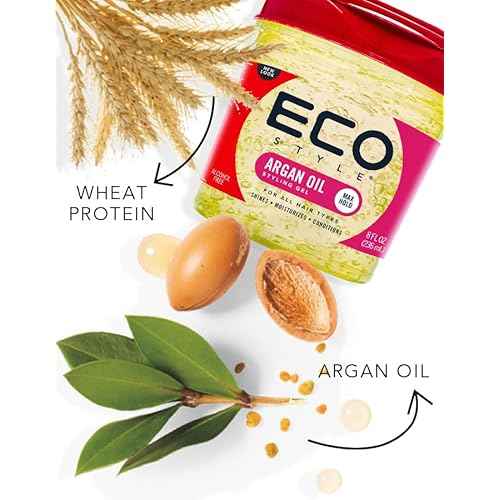 Eco Style Moroccan Argan Oil Styling Gel - Promotes Healthy Hair - Nourishes And Repairs - Delivers Long Lasting Shine - Provides Maximum Hold and Helps Tame Frizz - Ideal For All Hair - 8 oz
