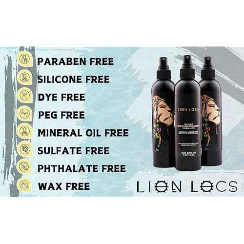 Lion Locs Rosewater Spray for Dreads and Locs - Organic Vegan Conditioner with Aloe, Oils, Vitamins, and Glycerin