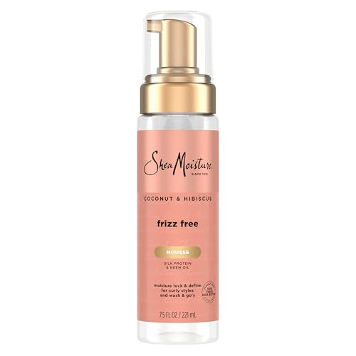 Shea Moisture Curl Mousse Coconut and Hibiscus for Frizz Control Styling Mousse with Shea Butter 7.5 oz