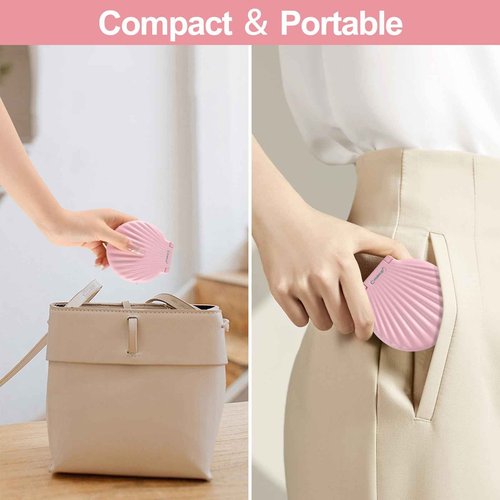 Makefango Compact Makeup Mirror with Lights - 3.5" Portable, 2-Sided, Lightweight & Shatterproof, Folding Magnifying Mirror 2X/10X, for Women