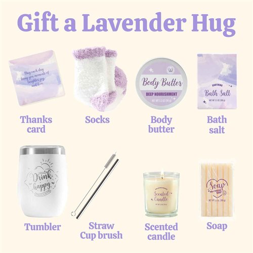 BODY & EARTH Self Care Gifts for Women, Birthday Gifts 6pcs Gift Basket, Spa Bath Sets for Women, Mothers Gifts for Mom