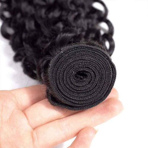 Ladiaryf Kinky Curly Human Hair Bundles Thick Brazilian Virgin Curly Weave Bundles Human Hair 100% Unprocessed Double Weft Natural Black Color Can Be Dyed 100g 16 Inch