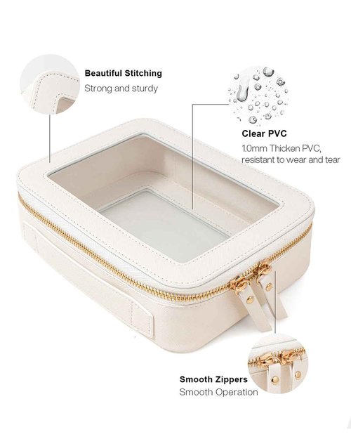 FFpaw Clear Makeup Bag Set, Travel Makeup Case Clear Cosmetic Travel Bag Small Makeup Organizer Mini Make Up Pouch for Purse Waterproof Toiletry Bag Portable Car Essentials Car Organizer