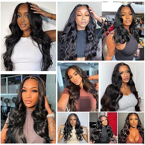 5x5 HD Transparent Lace Front Wigs Human Hair Pre Plucked with Baby Hair 180% Density Brazilian Body Wave Human Hair Wigs for Black Women Full and Thick(Body Wave Wig, 20 Inch)