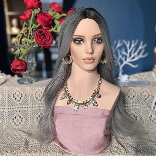 J&F CO. Realistic Europe and America Female Mannequin Head with Shoulder Display Manikin Heads Bust Wig Stand with Head for Wigs,Caps,Makeup,Beauty Accessories (DP 496 YH)