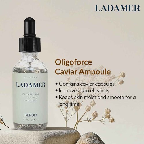 LADAMER-Oligoforce-Ampoule-Non Greasy Moisture-Hydrating-Cavier Serum for Face Low Molecular Collagen Clinical Spa Cosmetic Premium Korean Skincare Oriental Herb Acell-300, 1.69 fl.oz (50ml)
