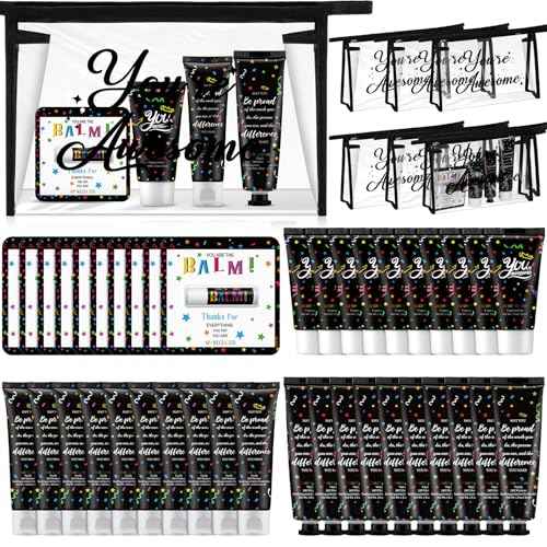 100 Pieces Employee Appreciation Gifts Bulk Lip Balm Hand Body Lotions Coworker Team Thank You Gifts for Staff Volunteer Thanksgiving Christmas Appreciation Party Favors for Women Men