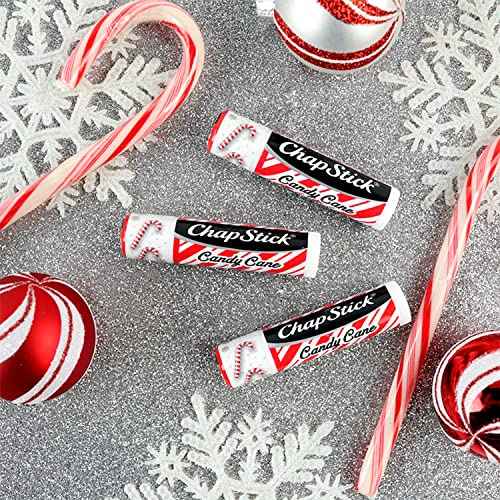 ChapStick Candy Cane Peppermint Lip Balm Tube, Candy Cane Lip Balm and Lip Moisturizer for Lip Care - 0.15 Oz