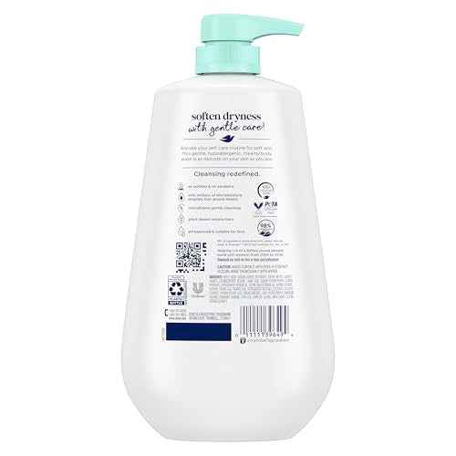 Dove Body Wash 3 Count Sensitive Skin For 24hr Lotion-Soft Skin Moisturizing Skin Cleanser Gentle Hypoallergenic Formula with No Sulfates No Parabens
