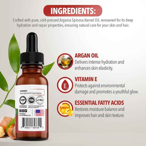 Dr. Robaina Pure Moroccan Argan Oil 2 fl oz – Cold-Pressed, Small-Batch & Nitrogen-Sealed – Fast-Absorbing Hair & Skin Moisturizer, Anti-Frizz Serum, Beard & Nail Treatment – Hexane-Free, Made in USA
