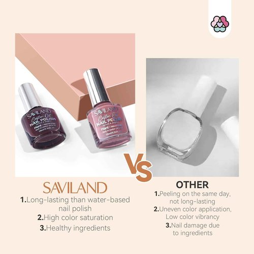 SAVILAND Nail Polish Set with Base Top Coat: Quick Dry 12 Classic Pink Nail Polish Non Gel Regular Nails Polish Kit with Castor Oil Toe Nail Lacquer Set for Women Nail Art 0.34 oz Fall Autumn
