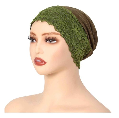 Lucky staryuan Lace Undercap Hijab, Stretchy Full Coverage Inner Cap for Women, White, 10 Pack (US, Numeric, 6 3/4, 7 1/4, Multicolors)