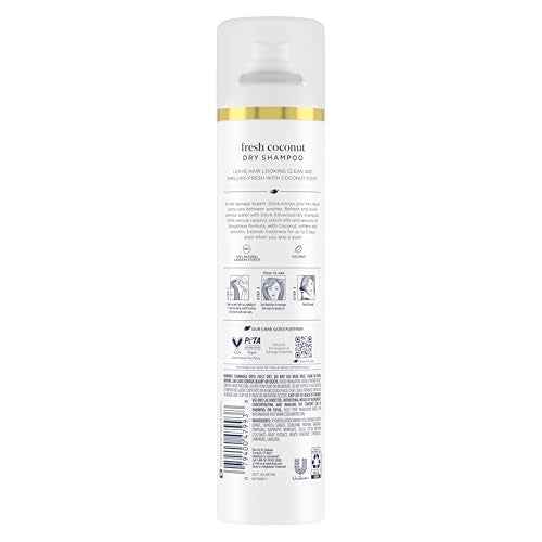 Dove Advanced Dry Shampoo Fresh Coconut Refresh & Revive Hair Without Water for Clean & Fresh Hair 7.3 oz