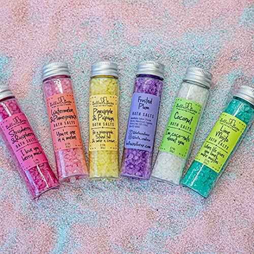 Bella & Bear Paradise Fruits Bath Salts, Foot Soak, Detox, Fruity Scents, Gift - Pack of 6, 2oz