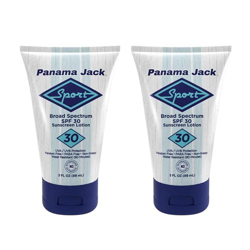 Panama Jack Sport Sunscreen Lotion - SPF 30, Broad Spectrum UVA/UVB Protection, Non-Greasy, PABA, Paraben, Gluten & Cruelty Free, 3 FL OZ (Pack of 6)