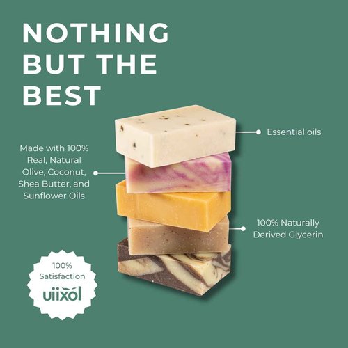 Handmade Soap Bars Set of 10, Almonds, Coconut, Honey, Lavender, Peppermint, Rosemary, Roses, Sandalwood, Tangerine, Violets 3.5 oz each